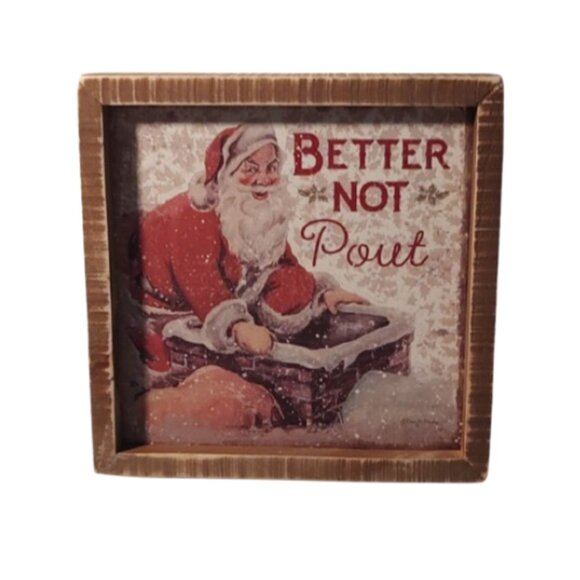 Primitives by Kathy - You Better Not Pout - Christmas Sign - Picture 1 of 3